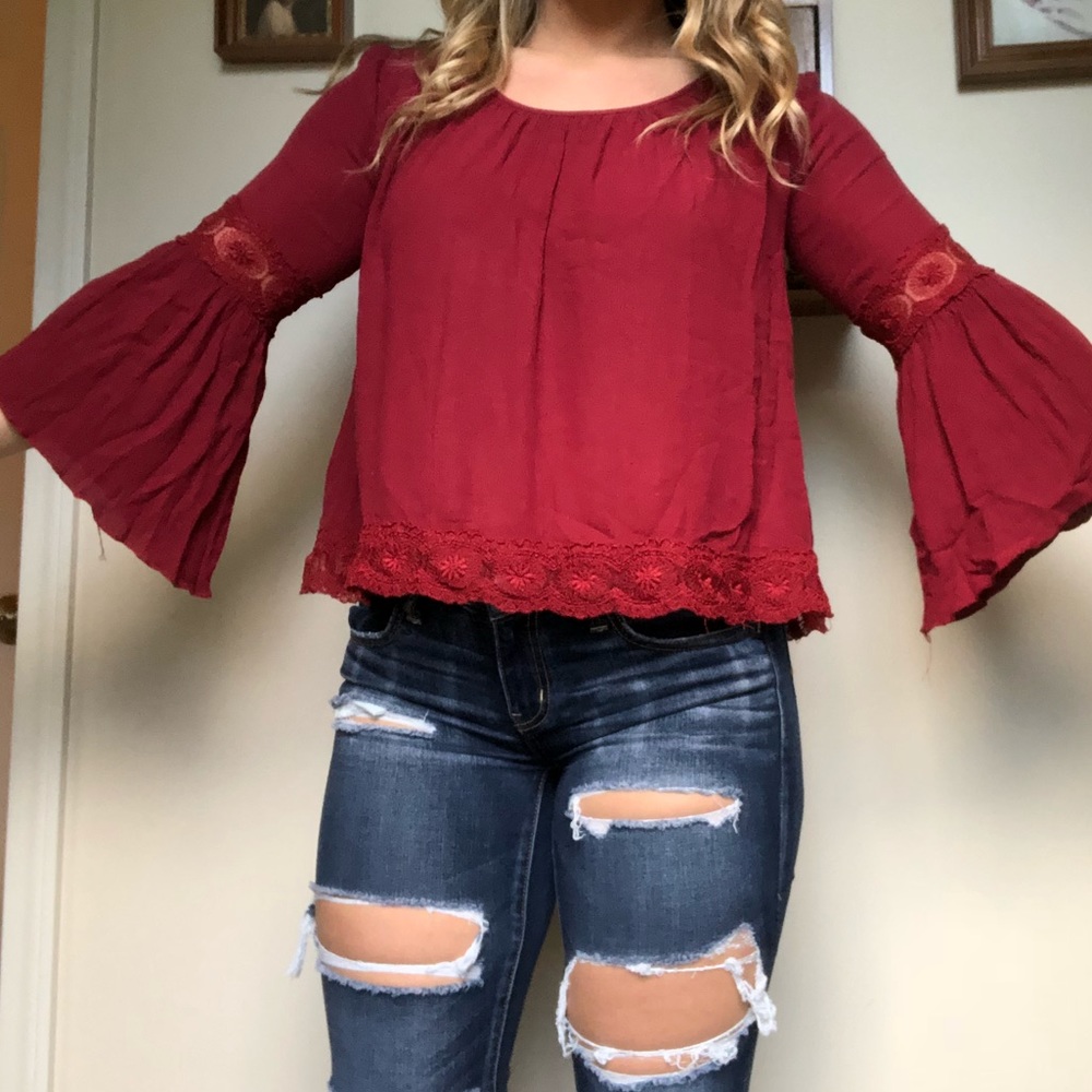 Burgundy Hollister blouse
